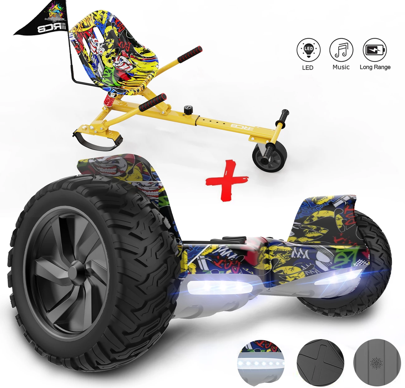 Top 10 🧨 Cool&fun Pack Hoverboard 8.5"avec Bluetooth+hoverkart 😀