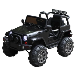 Grosses soldes 🔥 Homcom Voiture 4x4 Électrique 12 V + Télécommande 128l X 78l X 76h Cm Enfants 3 À 8 Ans Effets Lumineux Sonores Lecteur Mp3 Noir ✔️