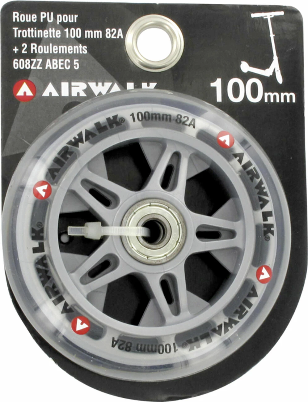 Le moins cher ✨ ROUES Glisse Urbaine AIRWALK ROUE TROT + RLTS ABEC 5 - 100MM - 82A 😀