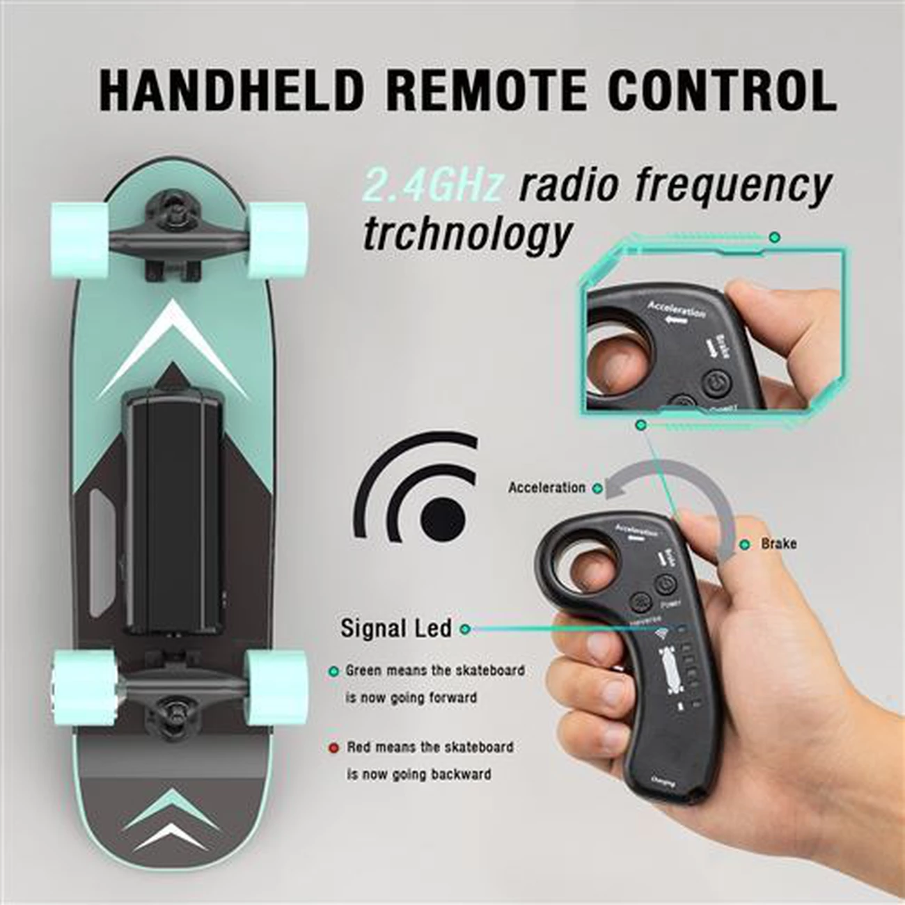 Meilleure affaire ❤️ Rcb Rcb Skateboard Électrique 4 Roues Mini Planche À Roulettes Batterie Lg Avec Télécommande 🤩 – Image 3