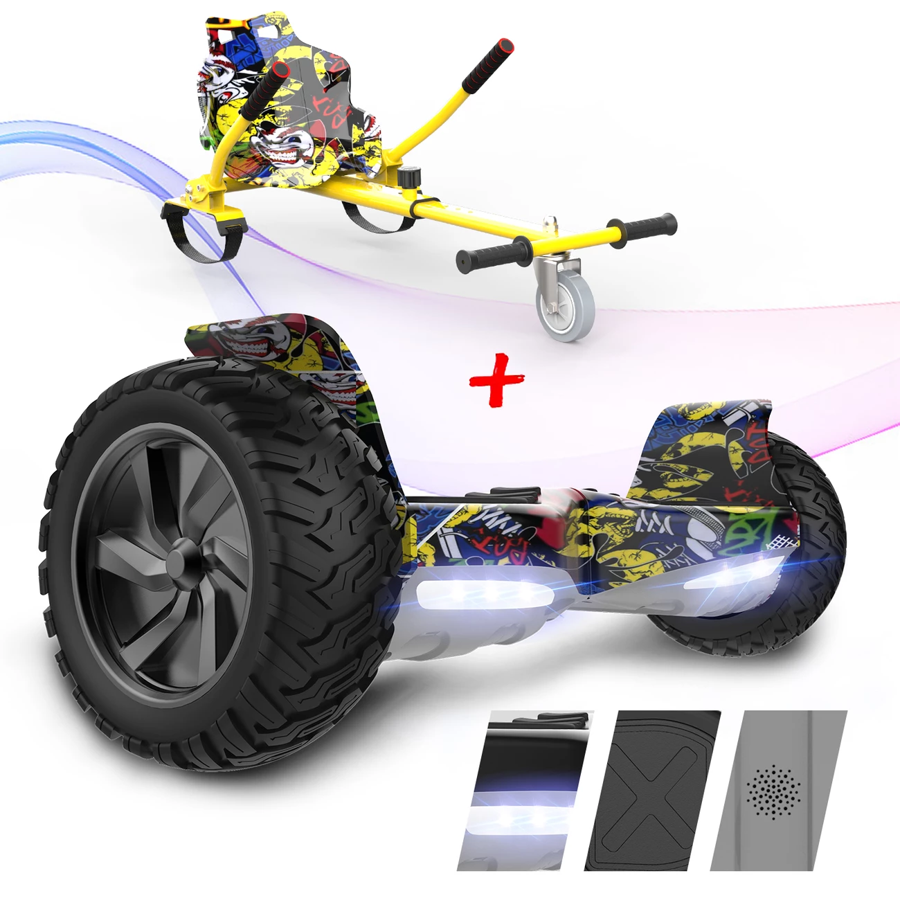 Coupon ✔️ Cool&fun Pack Hoverboard 8.5"avec Bluetooth+hoverkart ⭐