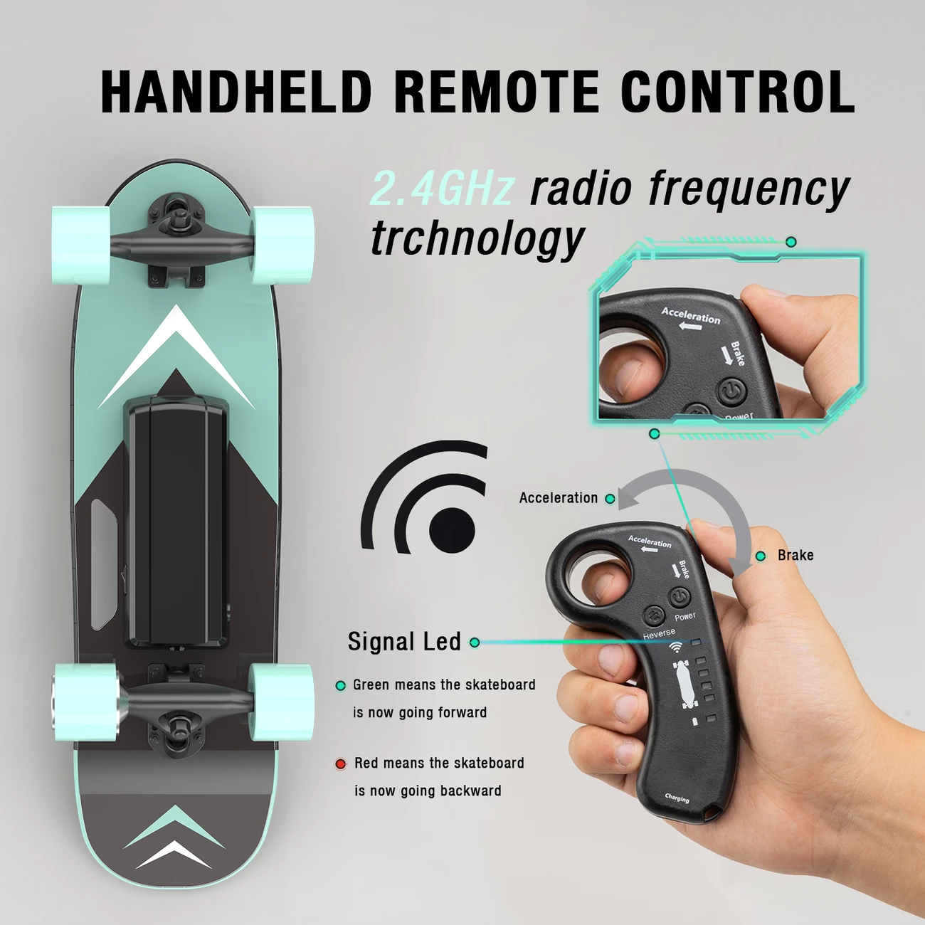 Meilleure affaire ❤️ Rcb Rcb Skateboard Électrique 4 Roues Mini Planche À Roulettes Batterie Lg Avec Télécommande 🤩 – Image 5