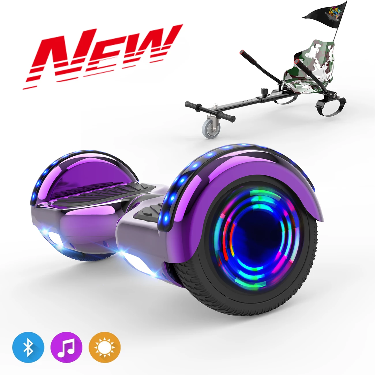 Offres 😍 Cool&fun Microgo Hoverboard Gyropode Électrique Gokart Overboard Bluetooth 6.5" Self-balance Board Roues Led Flash Télécommande Et Sac 😉