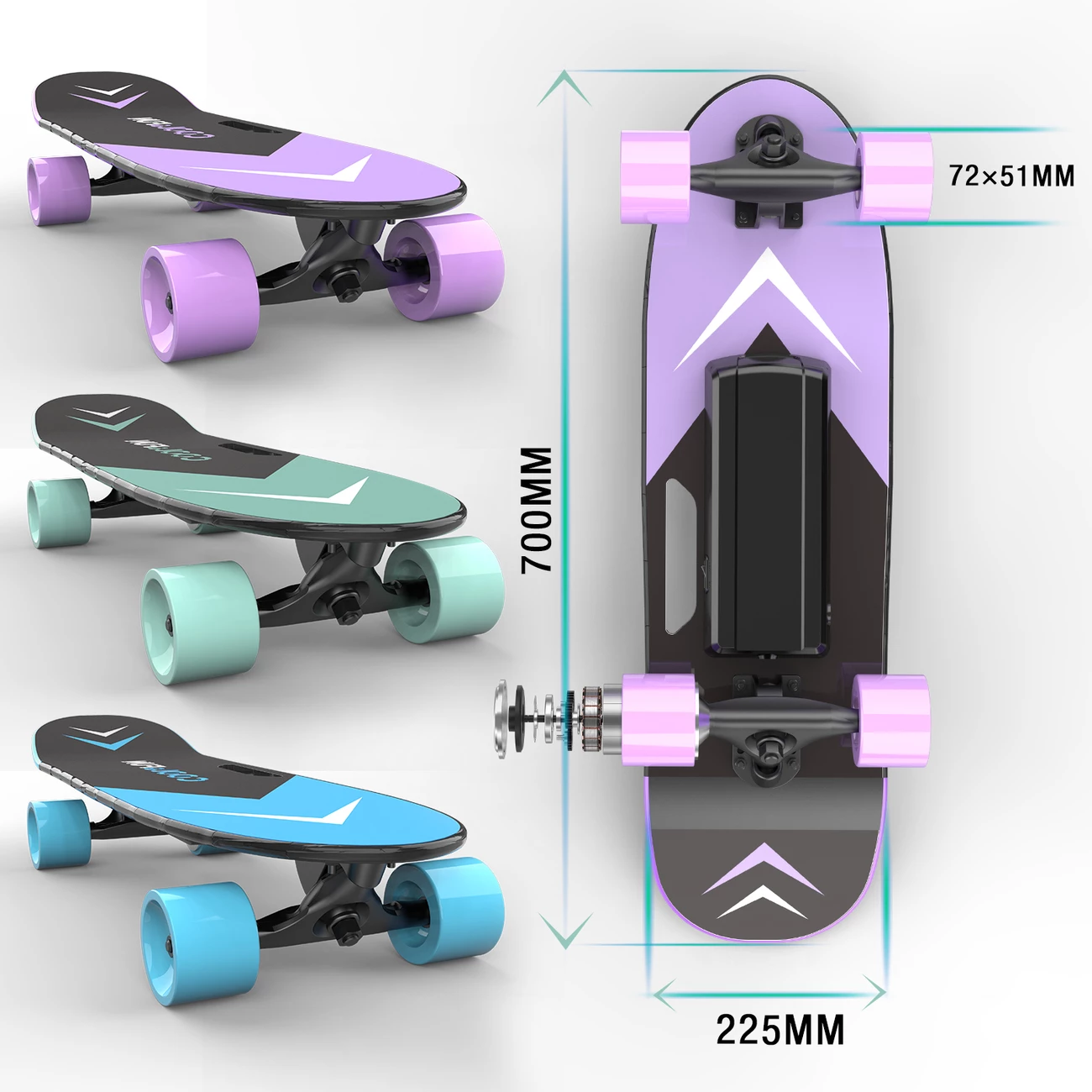 Top 10 ⌛ Rcb Rcb Skateboard Électrique 4 Roues Mini Planche À Roulettes Batterie Lg Avec Télécommande 😀 – Image 6