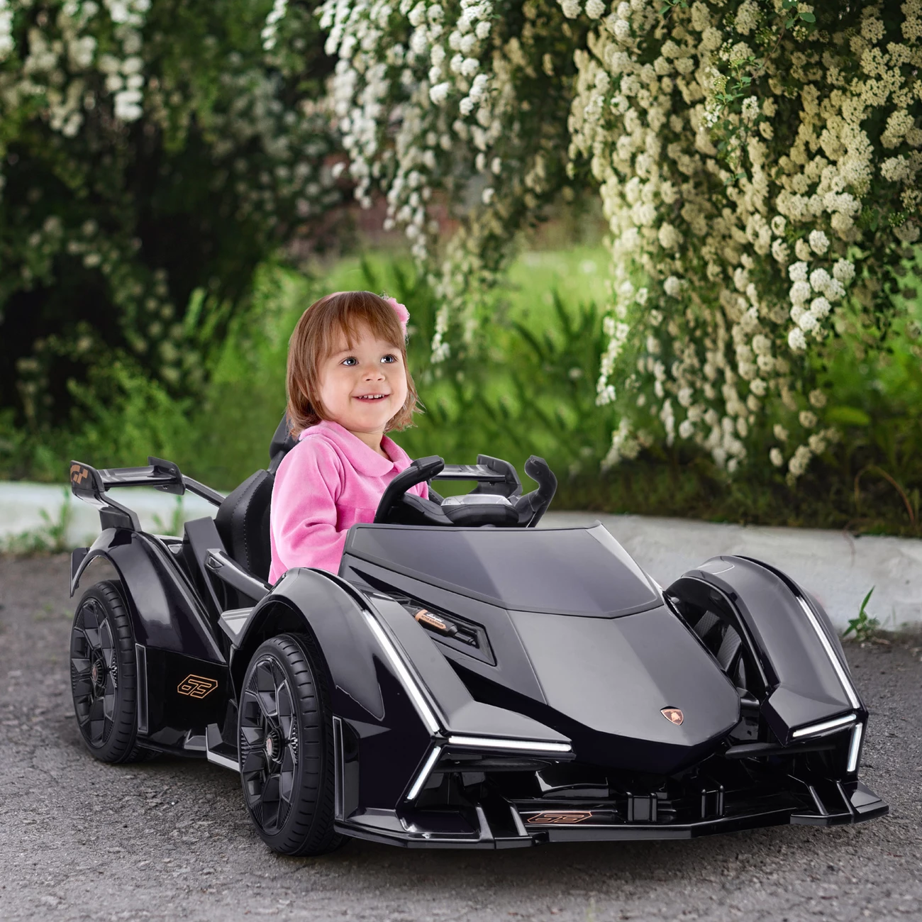 Offres ⭐ Homcom Voiture Électrique Enfants De Sport Hypercar Lambo 12 V - V. Max. 5 Km/h Effets Sonores Et Lumineux Télécommande Noir 🔔 – Image 2