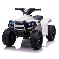 De gros 👍 Homcom Voiture 4x4 Quad Buggy Électrique Enfant 18-36 Mois 6 V 3 Km/h Max. Effet Lumineux Sonores Métal Pp Blanc Noir 🔥
